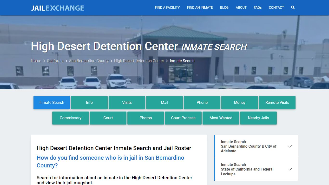 High Desert Detention Center Inmate Search - Jail Exchange